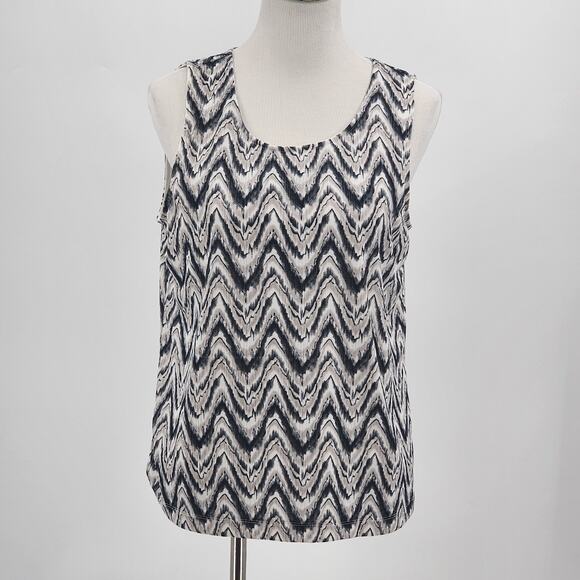 EasyWear by Chico's Chevron Pattern Lightweight Tank Chico's Sz 2 US Sz L Sz 12 - Picture 1 of 8